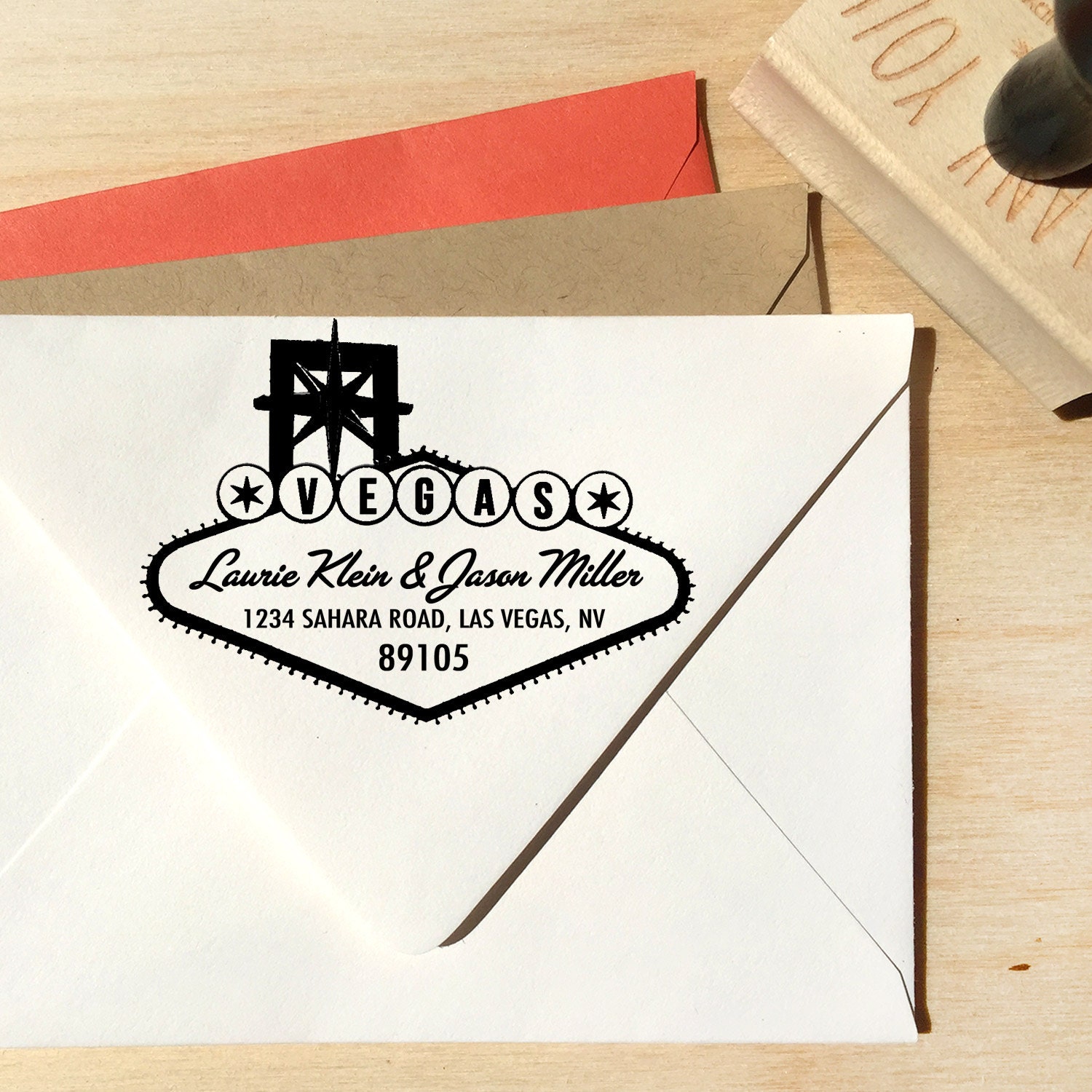 Las Vegas Stamp address stamp Save the Date stamp Wedding