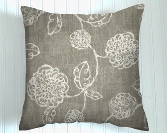Pillow, Gray Pillows, Decorative Pillows, Gray Floral Pillows, Cushions, Beach Decor, Throw Pillows, Porch Pillows,