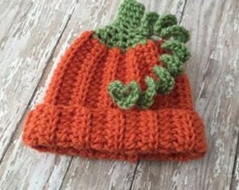 Crochet Pumpkin Hat - Newborn Pumpkin Hat - Baby Pumpkin - Photography Prop for Fall Photos - Pumpkin Hat Newborn - Made to Order