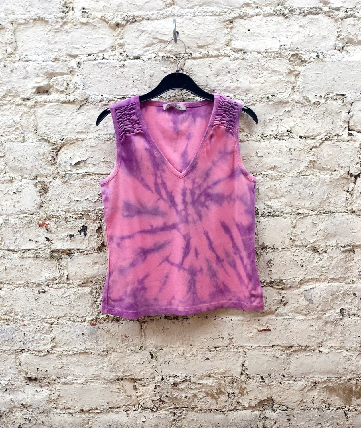 Hippie Tie Dye Womens Tank Top in Pink & Purple to fit UK size