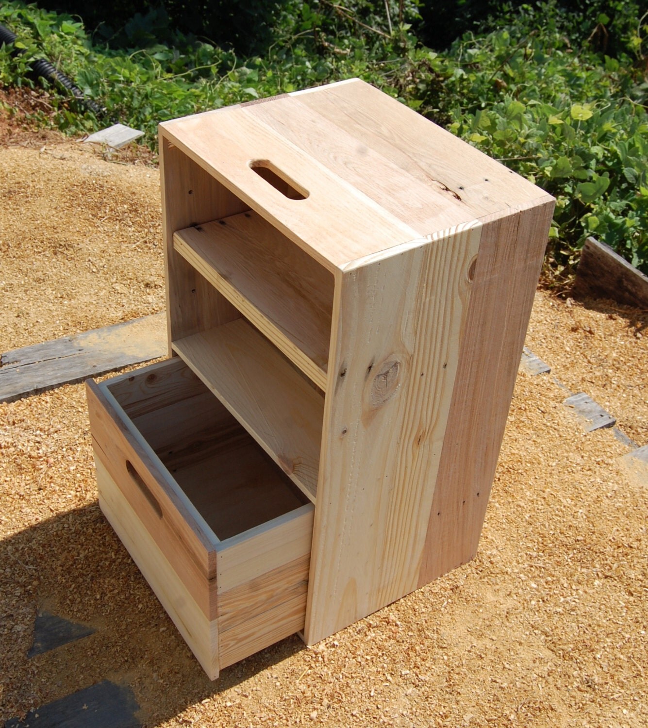 Wooden Crate/ Nightstand/ Side Table/ Drawer/ Reclaim Wood/