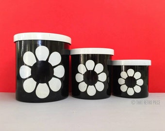 Retro kitchen canisters, set of three