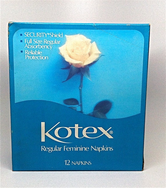 Vintage Kotex Napkins, Feminine Hygiene Products, Unopened Box 1977