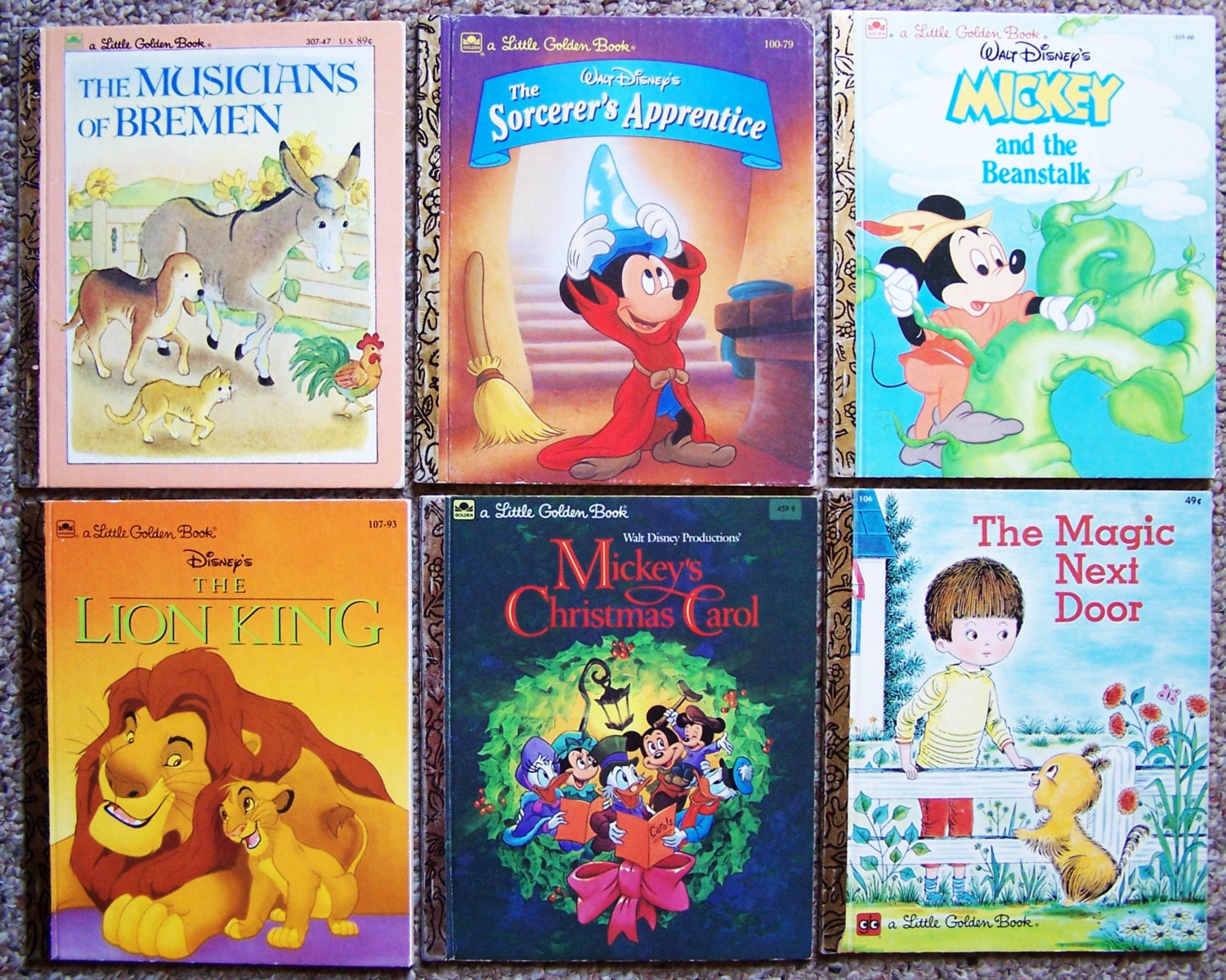 12 Little Golden Books 7 Walt Disney Titles Children's