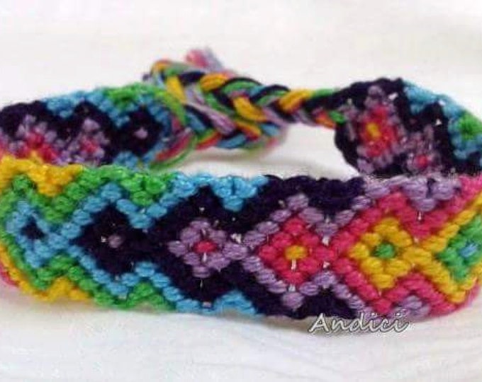 Friendship Bracelet, Macrame, Woven Bracelet, Wristband, Knotted Bracelet - Happy Rainbow Arrow Bracelet