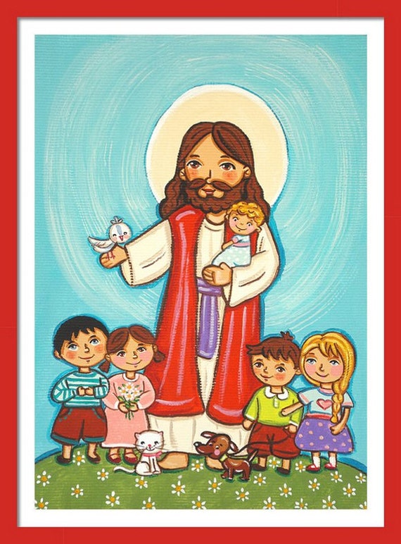 Jesus Wall Art jesus with children print jesus print jesus wall art childrens Jesus Wall Art jesus with children print jesus print jesus wall art childrens