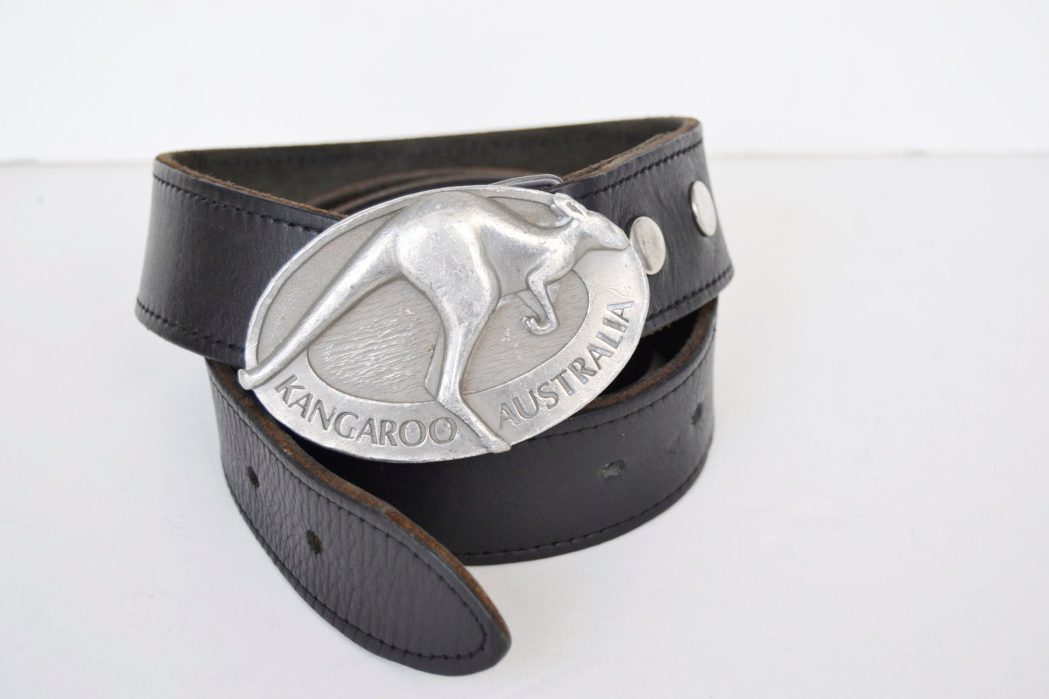 black leather belt Australian KangarooSize 110/44 width 4