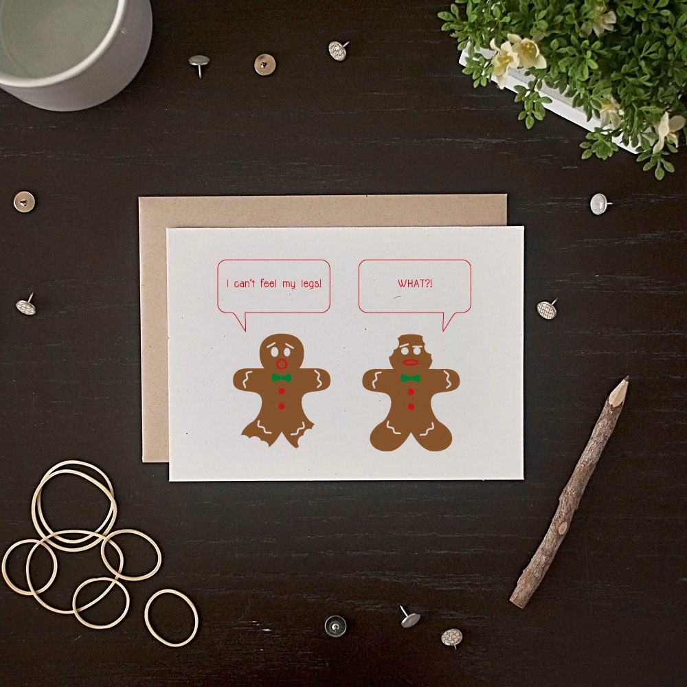 Funny Gingerbread Cards Christmas Card Set Funny Holiday 8995