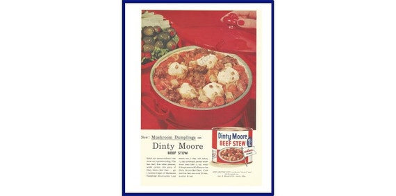 Dinty Moore Beef Stew Original 1957 Vintage Color Print Ad