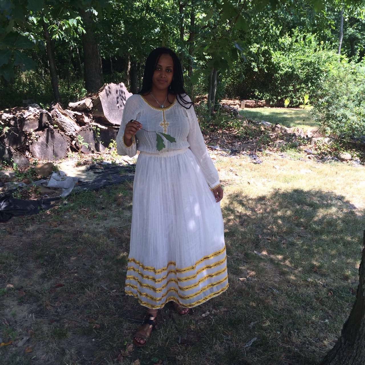 VINTAGE ETHIOPIAN traditional dress. Habesha Kemis/ zuriya/