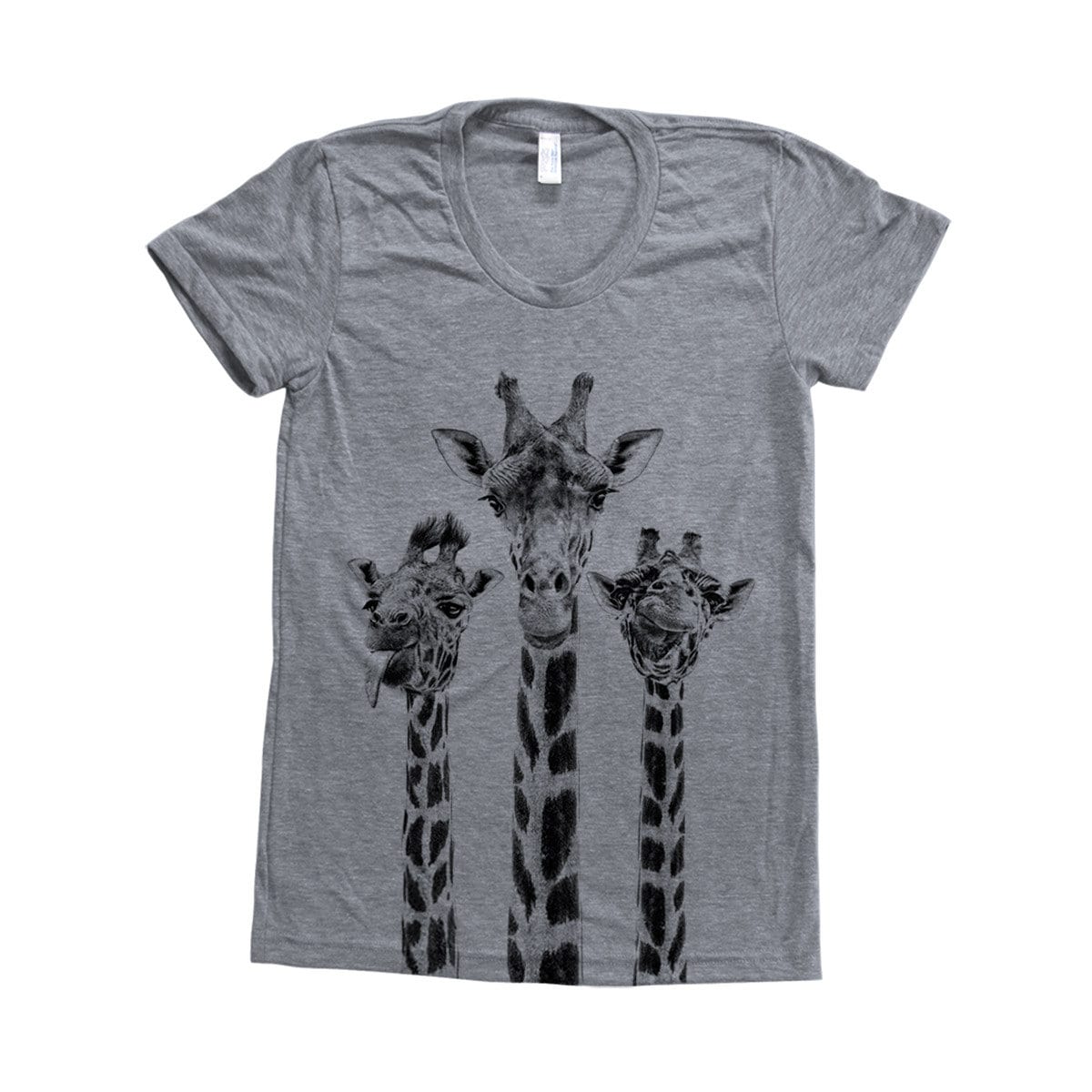 Giraffe Shirt Women Screen Print Tri-blend Short Sleeve Tshirt