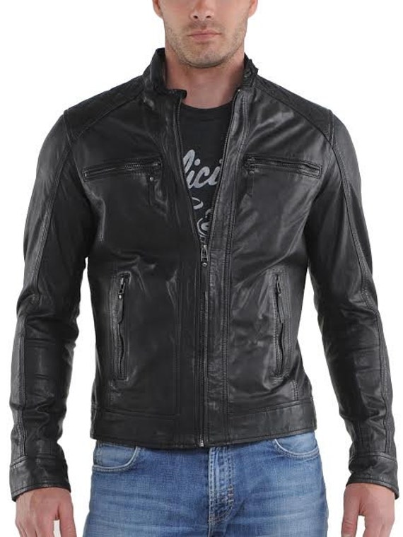 Smart Leather Jacket for men by SammyLeathers on Etsy