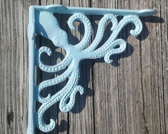 Octopus cast iron bracket, shelf bracket, nautical decor, beach decor, coastal decor, wall bracket, wall shelf bracket, beach house