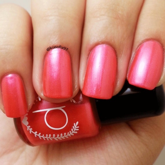 Red Nail Polish Bright Raspberry Red Nail by ParloCosmetics