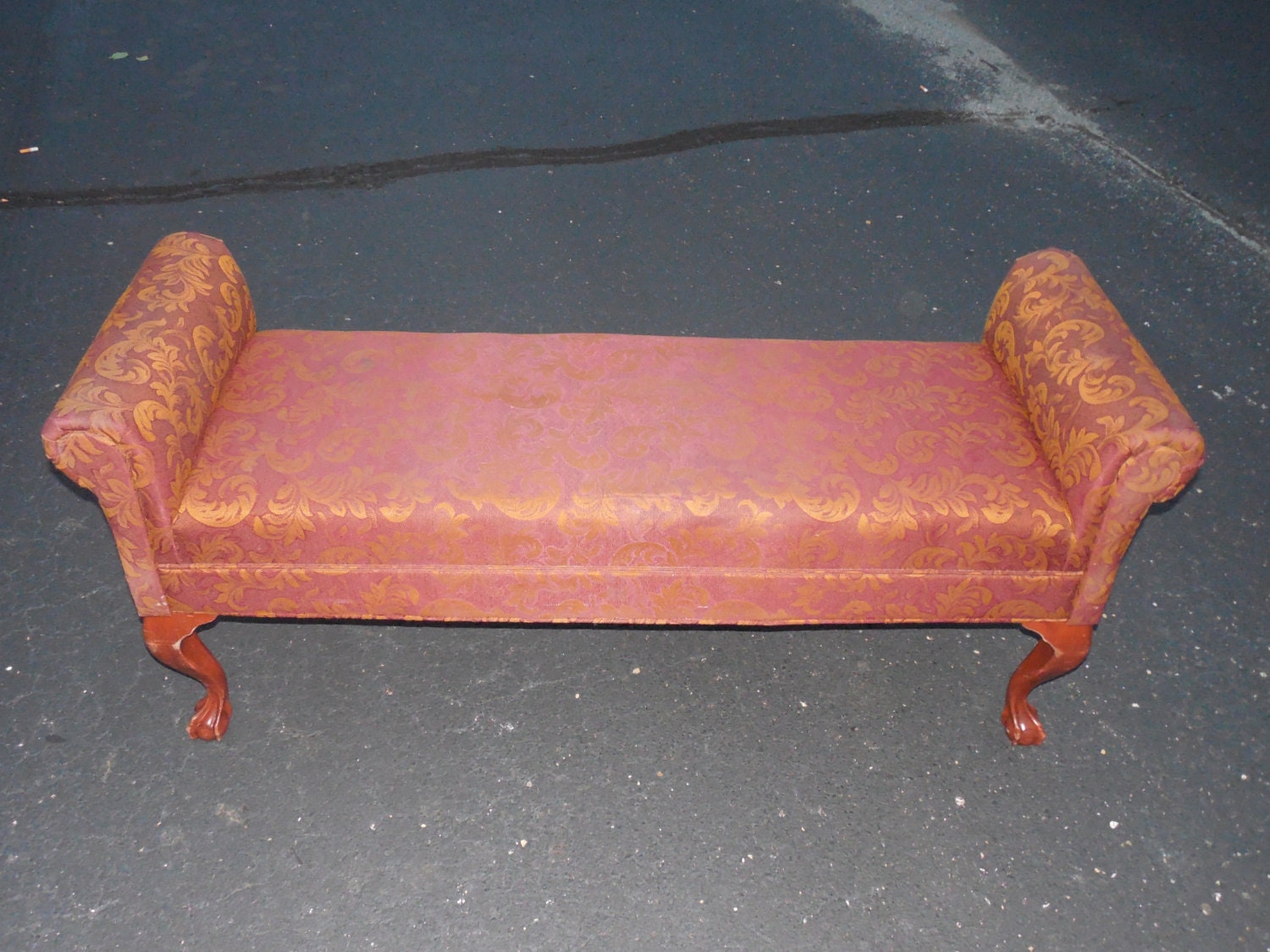 American Bench window bench Claw and ball foot bench Victorian style upholstered end of the bed