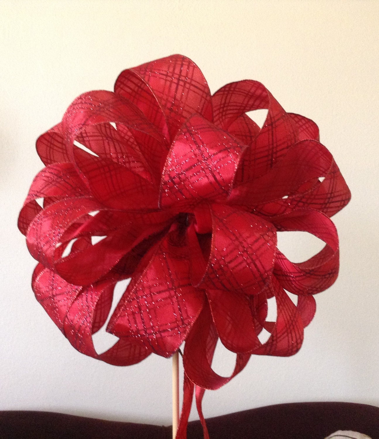 Extra Large Red Tree Topper Bow Christmas Bow By Basketsfromatoz 8125