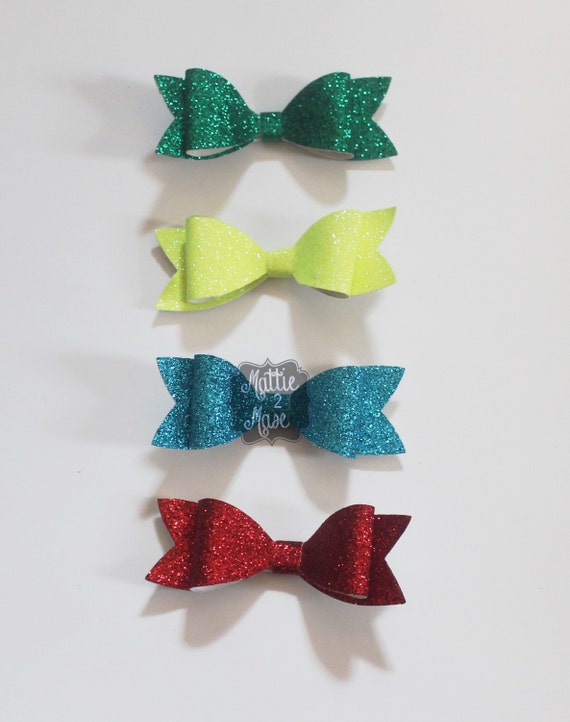 Glitter Bow Headband Set Glitter Fabric Bow Back to by Mattie2Mase