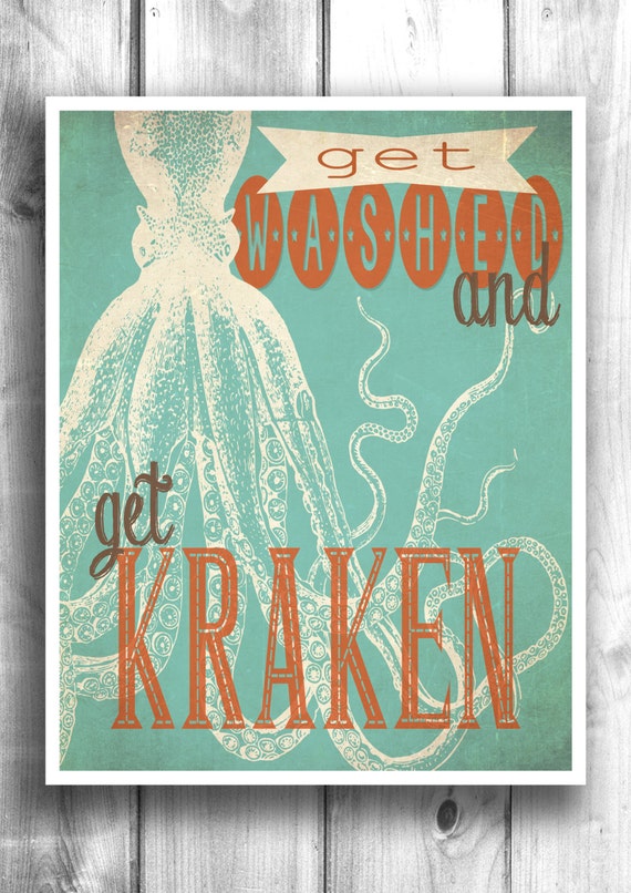 Bathroom Art Giclee print wash room decor by