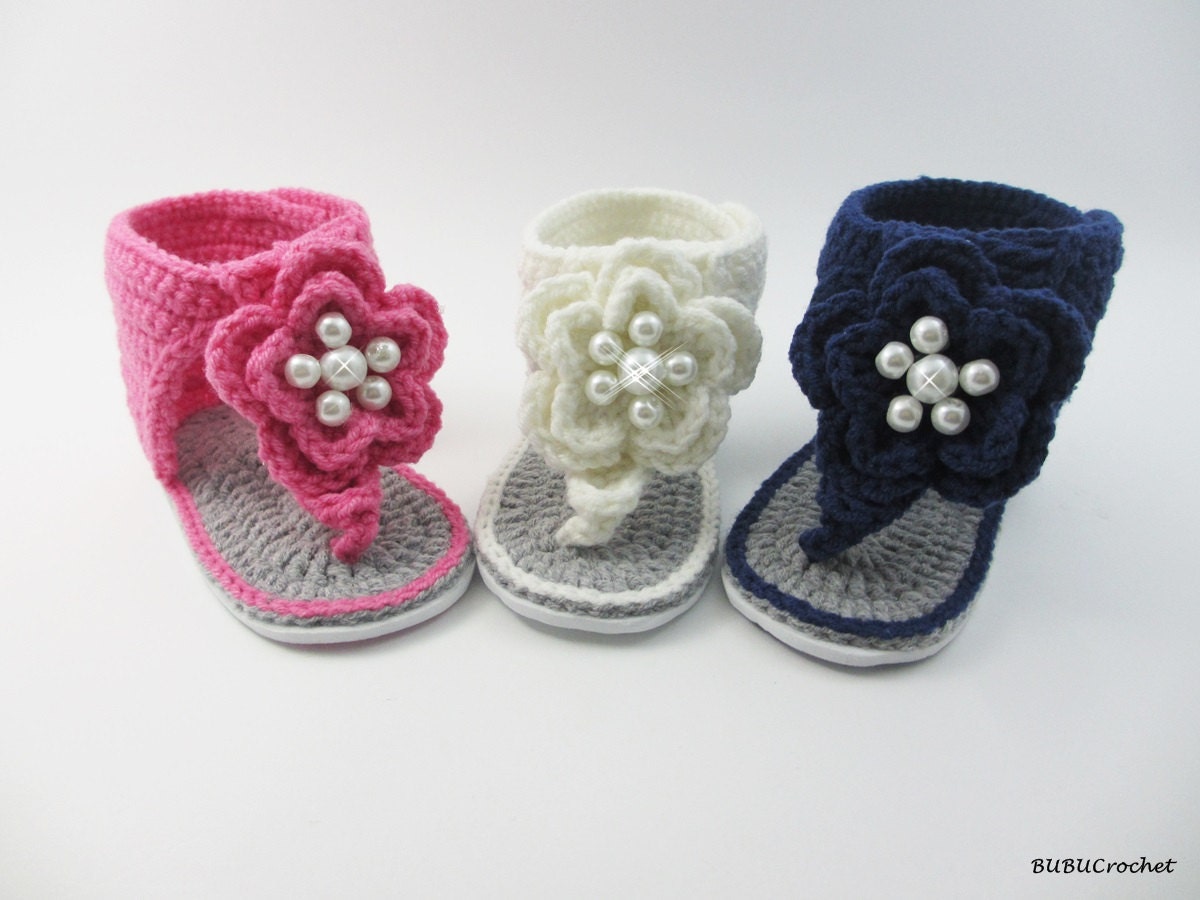 Baby pearl crochet shoes Crochet baby sandals crochet baby