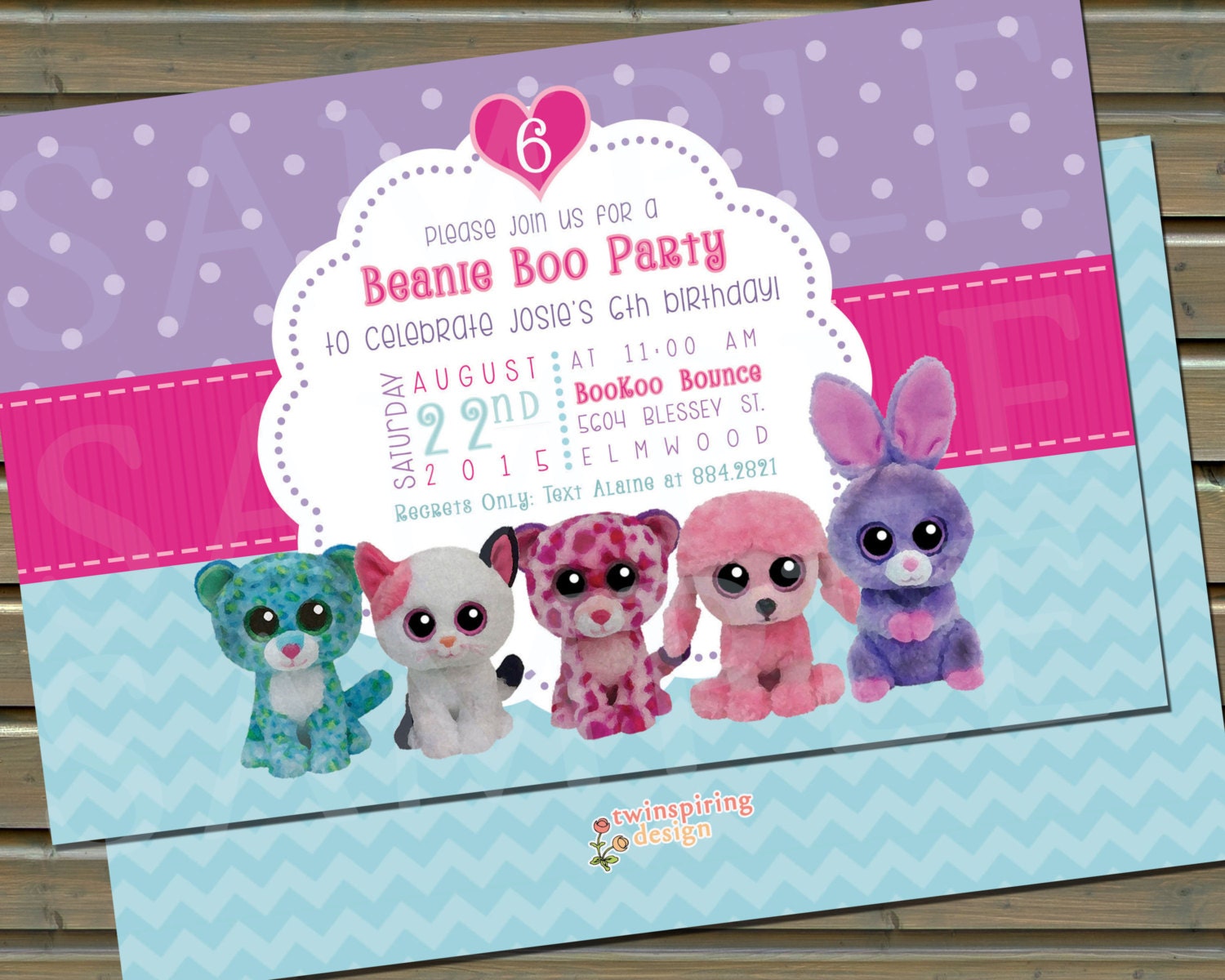 Beanie Boo Party Invitations 1