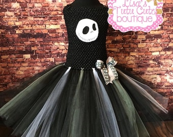 Jack tutu dress, Jack skellington tutu, Jack Skellington costume, Skeleton costume, Skeleton dress, Skeleton tutu dress
