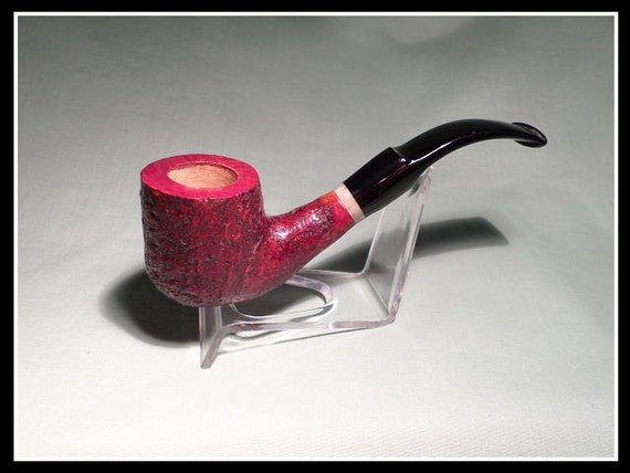 Briar Pipe – New Handmade Rusticate with Faux Marble Band by Chambersburg Pipe Works