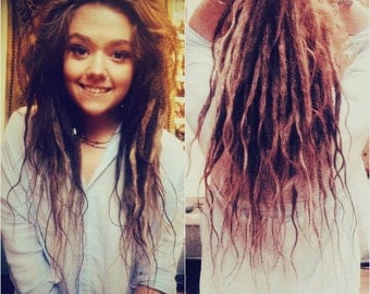 40 Real Human hair Dreadlocks Extensions with Long Loose Ends