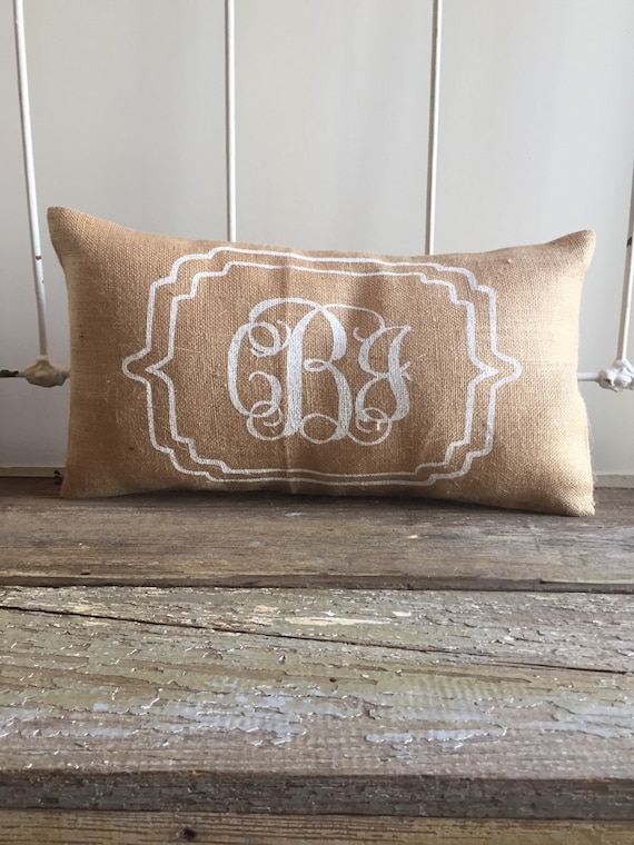 Personalized Burlap Pillow Monogram pillow Bridesmaids