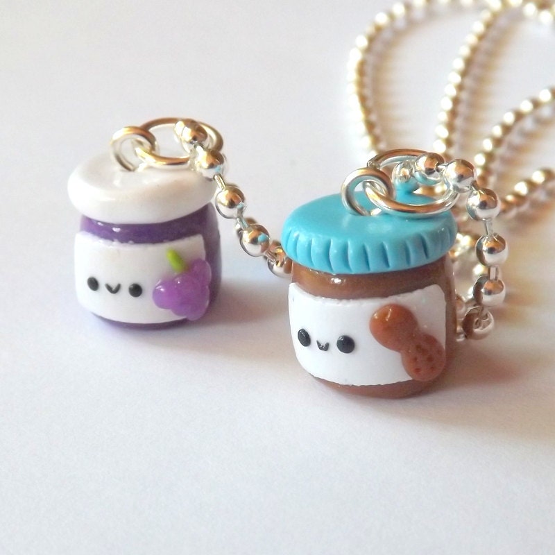 Peanut Butter and Jelly Best Friends Necklaces PBJ