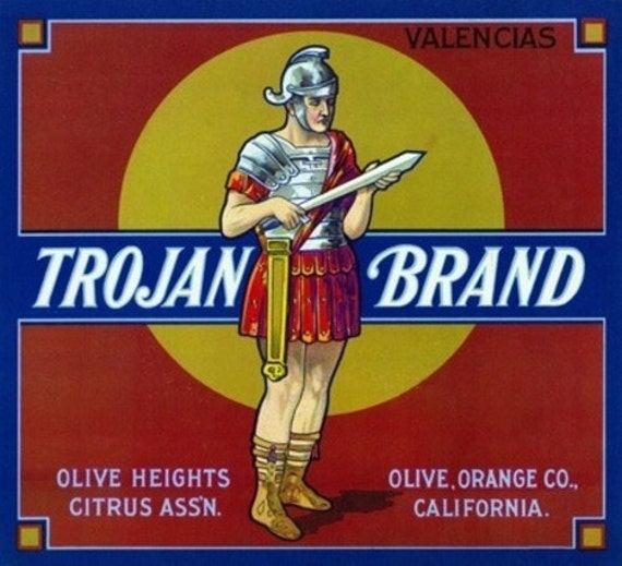 Olive California Trojan Brand Citrus Label Art Prints