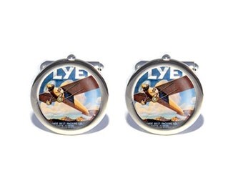Vintage Airplane Cufflinks, Birthday, Father's Day, Wedding Cufflinks, Anniversary Gifts for Men, Gifts for Dad