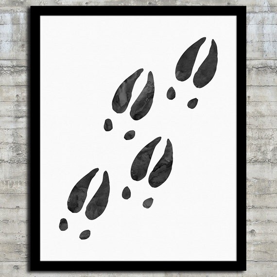 Moose Decor Moose Tracks Moose Baby Moose Art Black and