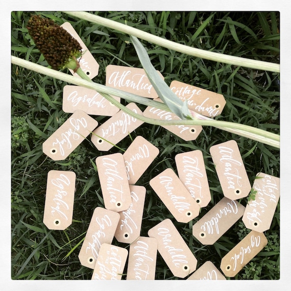 Kraft Handwritten Name Tags // Place Cards // Gift by WillowWynnCo