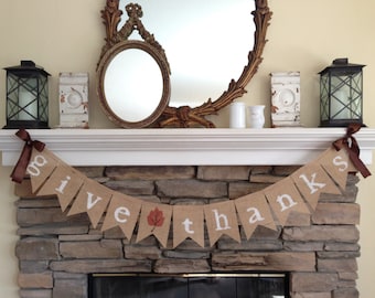 Give thanks banner~Thanksgiving banner~Give Thanks Sign~Fall Decor~Give Thanks Garland~Fall Sign~Thanksgiving Decoration~Fall Banners