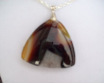 Yellow/Brown/Black and Geode Agate Pendant