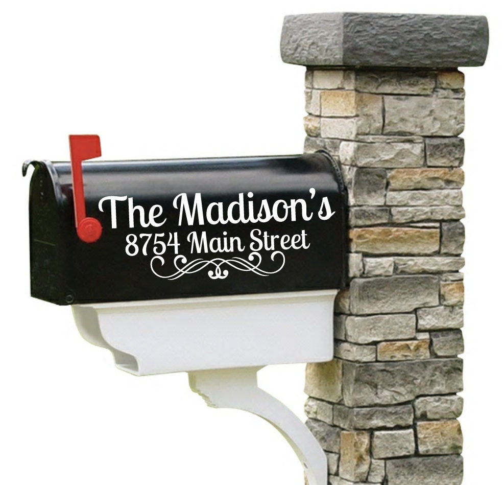 Mailbox Decal 2 Decals Monogram Mailbox Decal Family Name