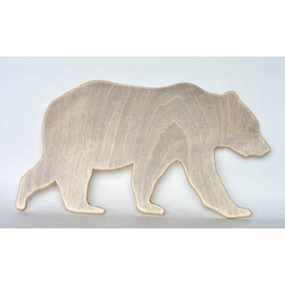 Items similar to Grey Grizzly Bear, Bear Wall Hanging, Bear Wall Decor
