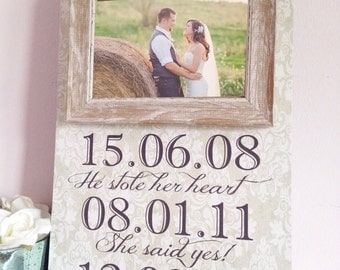 Save The Date Sign - Wedding Date Sign Wedding Photo Prop - Anniversary Gift - Wedding Gift - Engagment Sign - Custom Picture Frame Sign