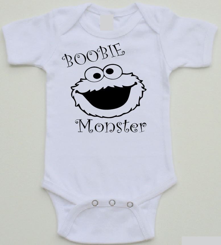Funny baby onesie Boobie Monster 0-24 Month sizes