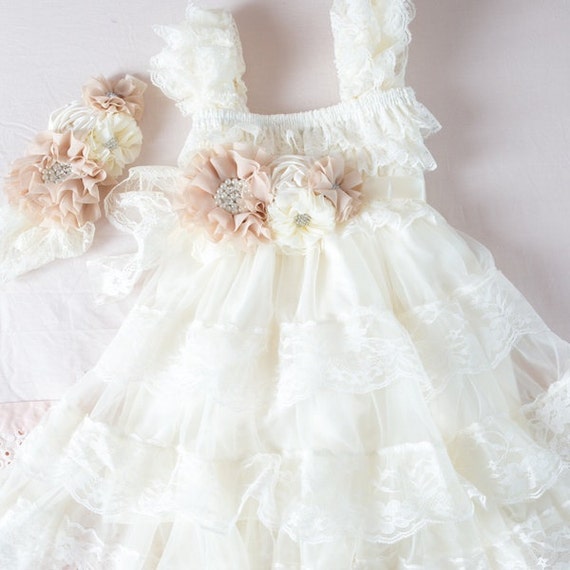 ivory flower girl dress shabby chic flower by countrycoutureco ivory flower girl dress shabby chic flower by countrycoutureco