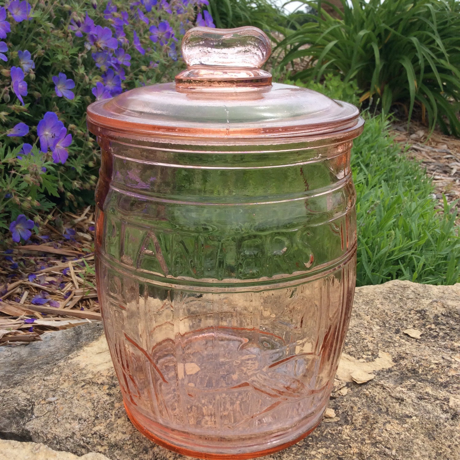 Sale on Vintage Pink Planters Peanut Cookie Jar with