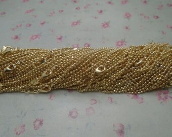 30pcs--1.5mm diameter--20 inches rose gold color metal ball chain necklace with lobster clasp--MN3215-30