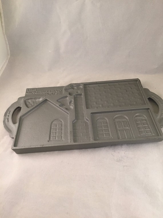 Vintage Cast Iron Gingerbread House Cookie Mold