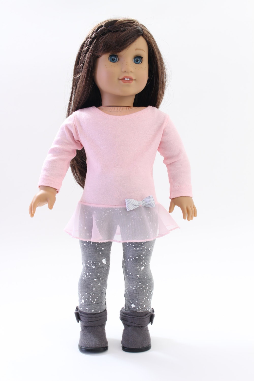 American Girl doll clothes Fall Fun: Pink glitter flounce