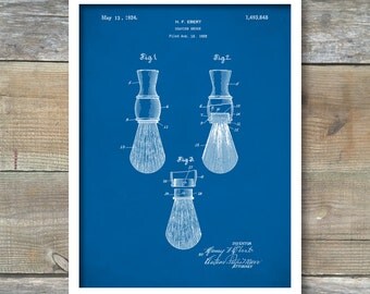 Shaving Brush Patent, Shaving Brush Poster, Shaving Brush Art, Shaving Brush Decor, Bathroom Poster, Barbershop Art, Shaving Blueprint, P186