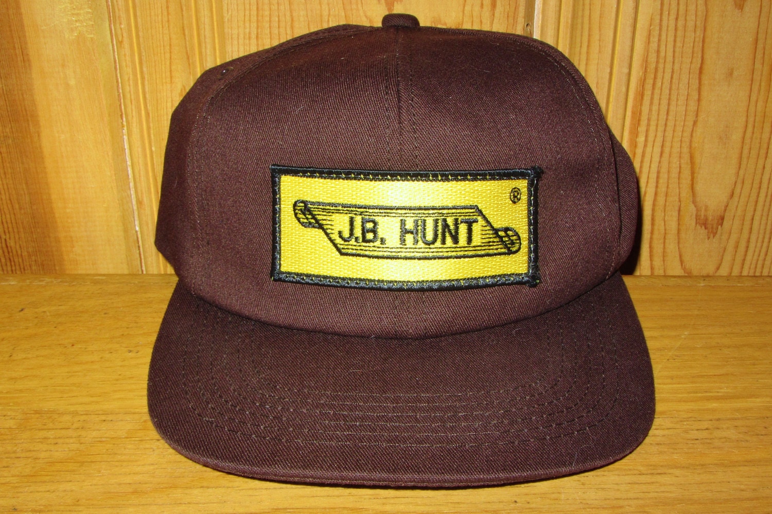 J.B. HUNT Transport Services Inc. Vintage Brown Trucker Snapback Hat ...