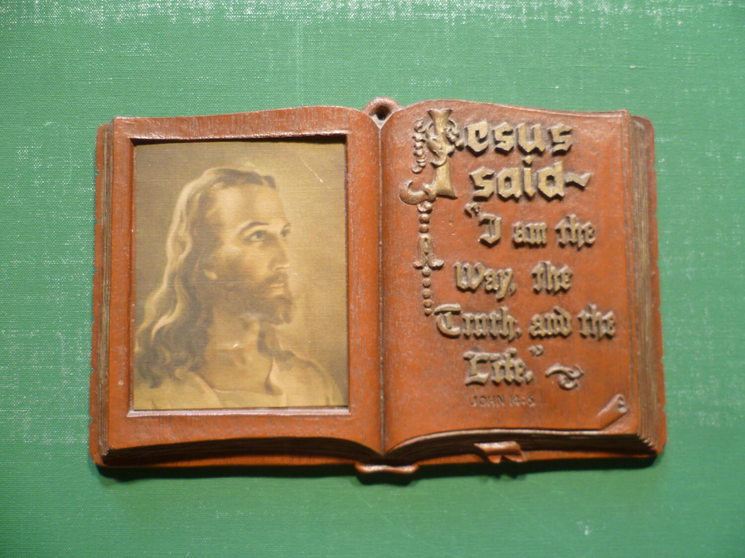 Vintage Bible Verse Plaque Wall Hanging Christ Religious Wall