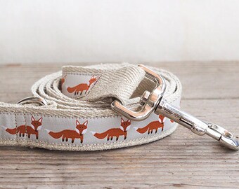 Foxy hemp dog leash, Fox hemp dog leash, Dog lead