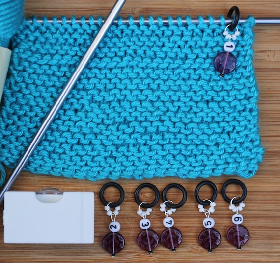 Purple Snag Free Knitting Stitch Markers Knitting Row Marker Knitting Jewelry...