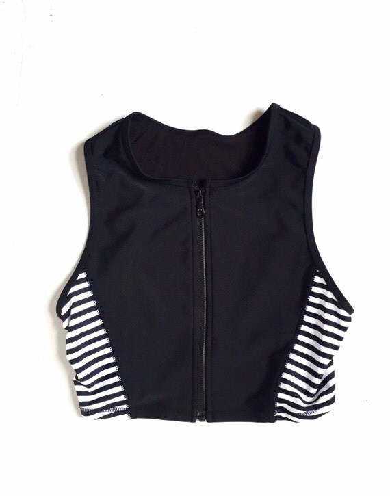Zip-up Tankini Top Swimsuit
